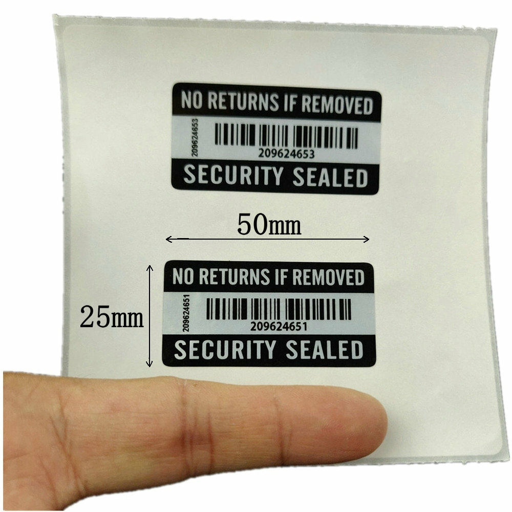 100PCS No RETURNS IF REMOVED Tamper Proof Warranty Void Label Sticker 2″ x 1″