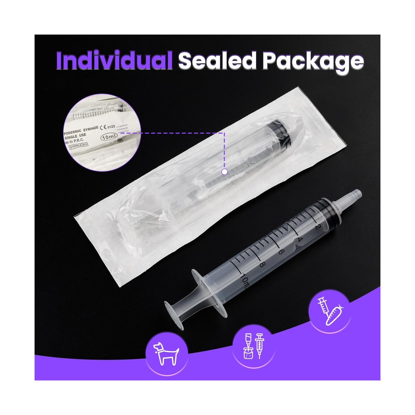 30 PCS 10ml Oral Syringe With Cap, Plastic Syringes without Needle for Medici…