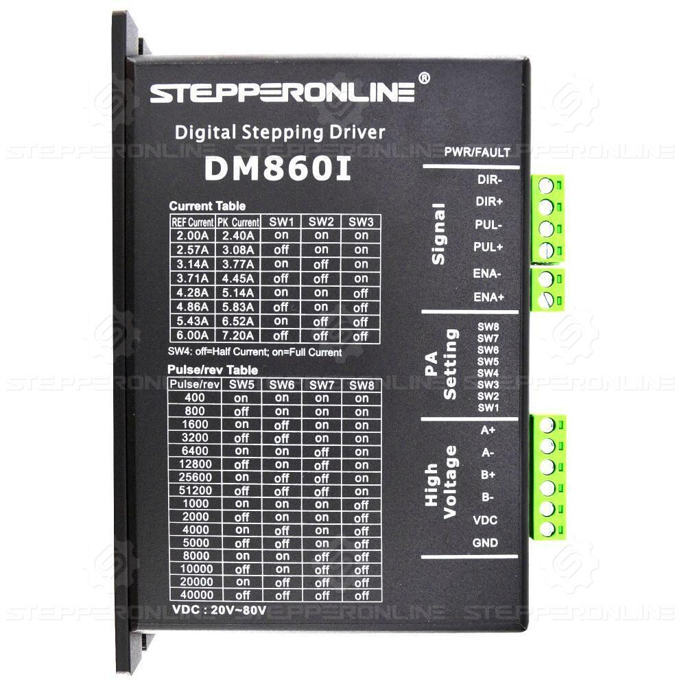 STEPPERONLINE Nema 34 Stepper Motor 8.2Nm(850oz.in) 6A φ14mm &Driver DM860I Kit