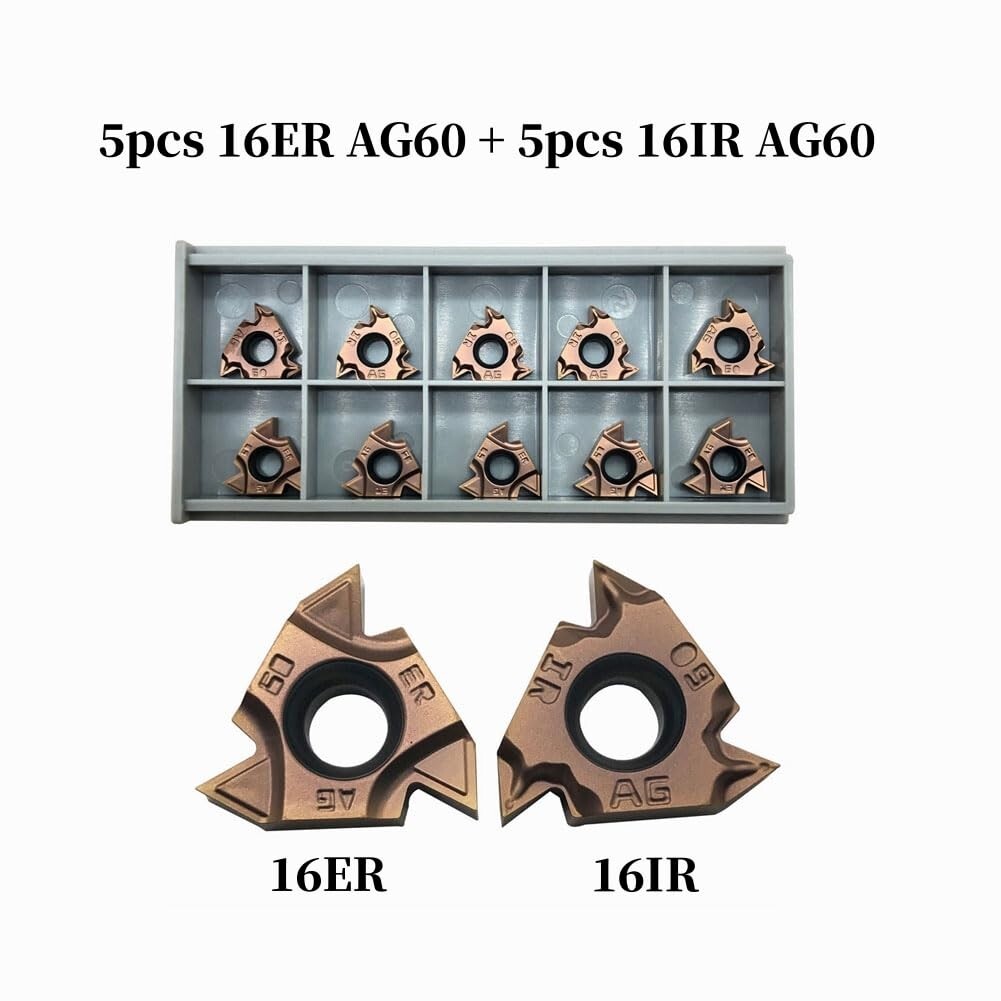 5 Pcs Boring Bar Lathe Internal Threading Inserts 1/2″ 5/8″ Turning Tool Holder