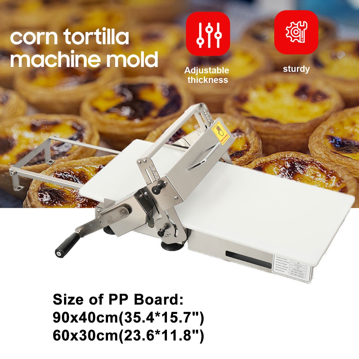1x Manual Pastry Dough Sheeter Dough Roller 1-25mm Croissant Dough Press Machine