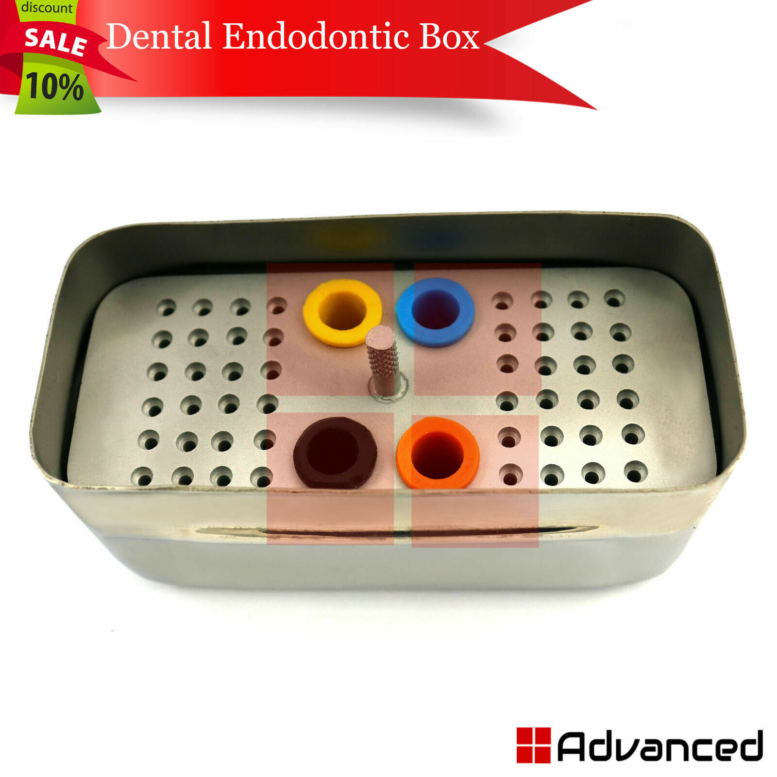 Dental Endo Box Endodontic Files Holder Burs Sterilization Organizer 48 Holes