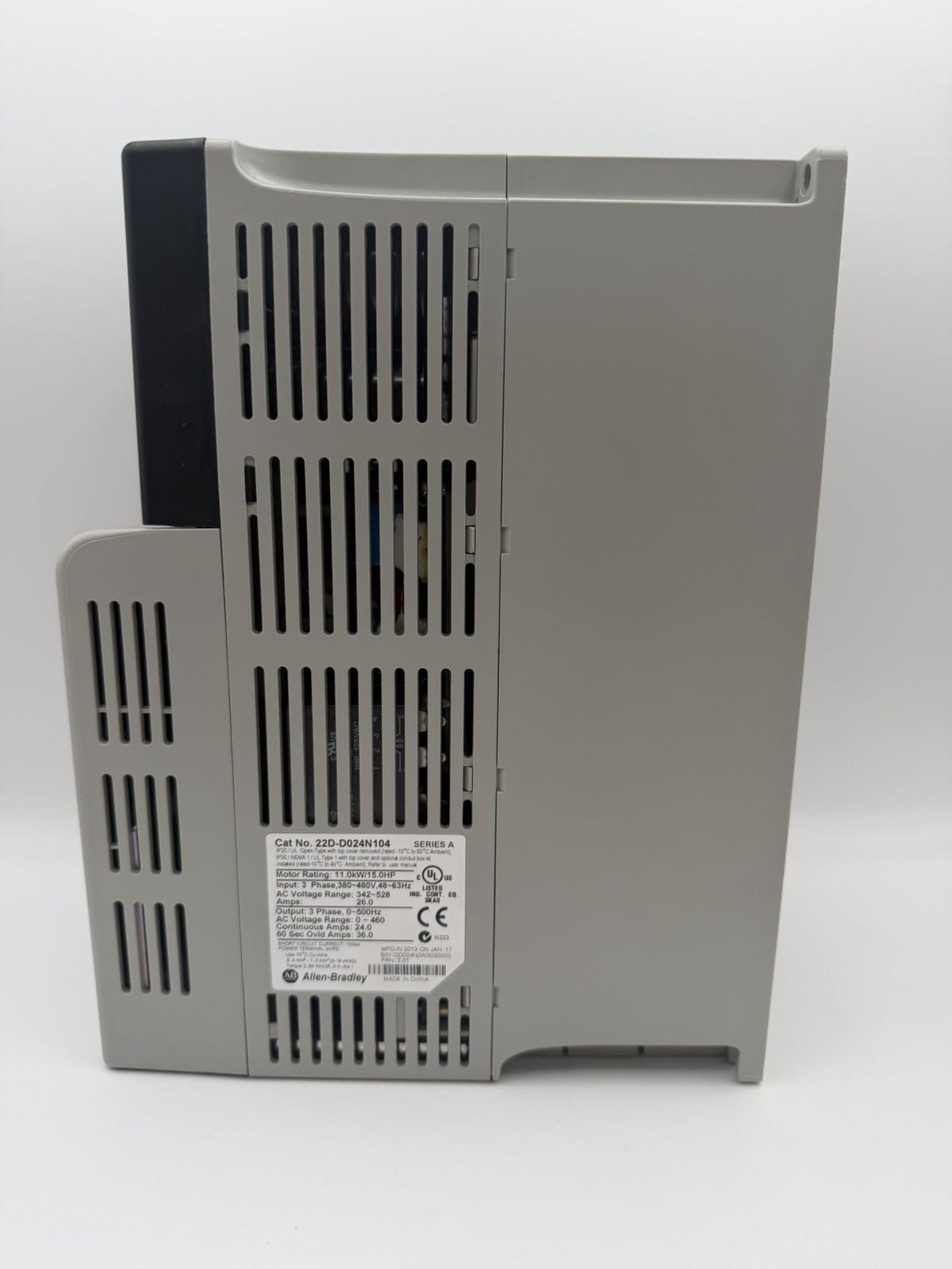 Allen Bradley 22D-D024N104 Power Flex 40P AC Drive 15HP 480V 3-Phase