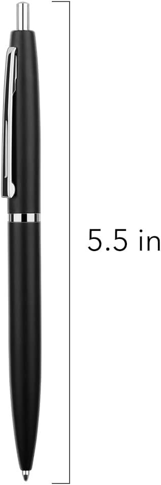 6 Pack Black &Sliver Click Ballpoint Pens -1.0mm Medium Point Black Ink with …