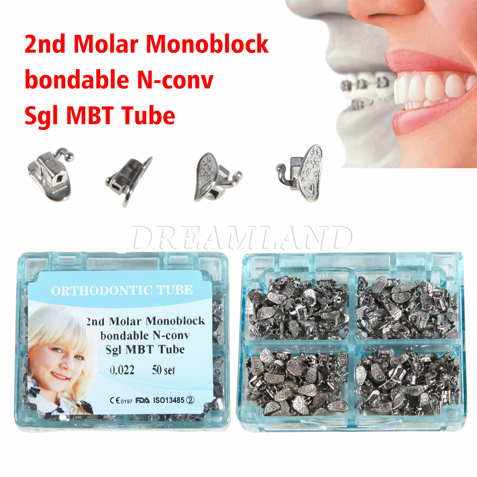 10 PACKS Dental Orthodontic Monoblock Buccal Tubes 022 2nd Molar MBT Tube FDA