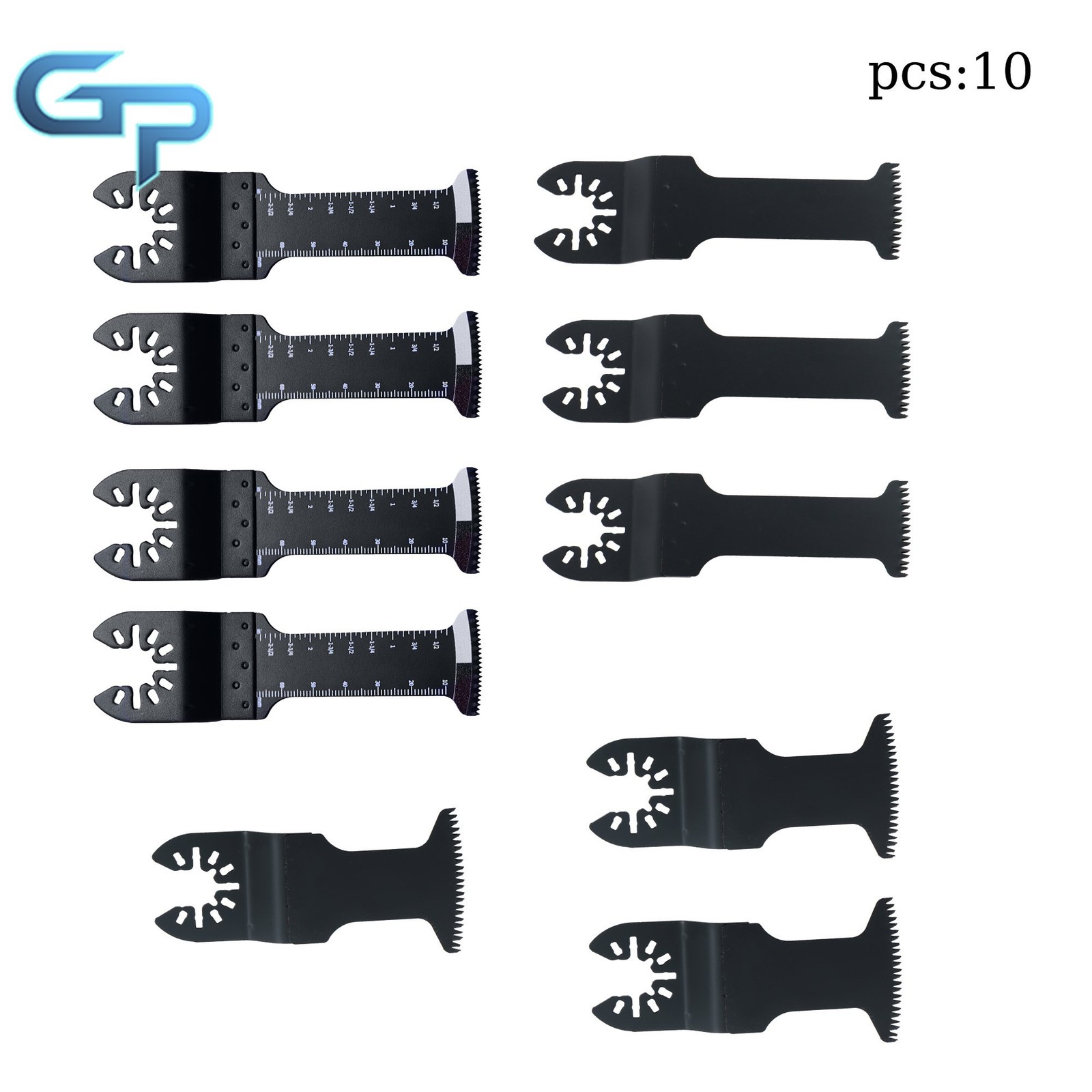 10 pieces Japanese Tooth Extended Oscillating Blades Multi Tool Blades Kit