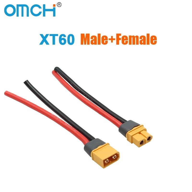 1 Pair Of XT60 Battery Male Female Connector Plug With Silicon 12 AWG Wire Cable