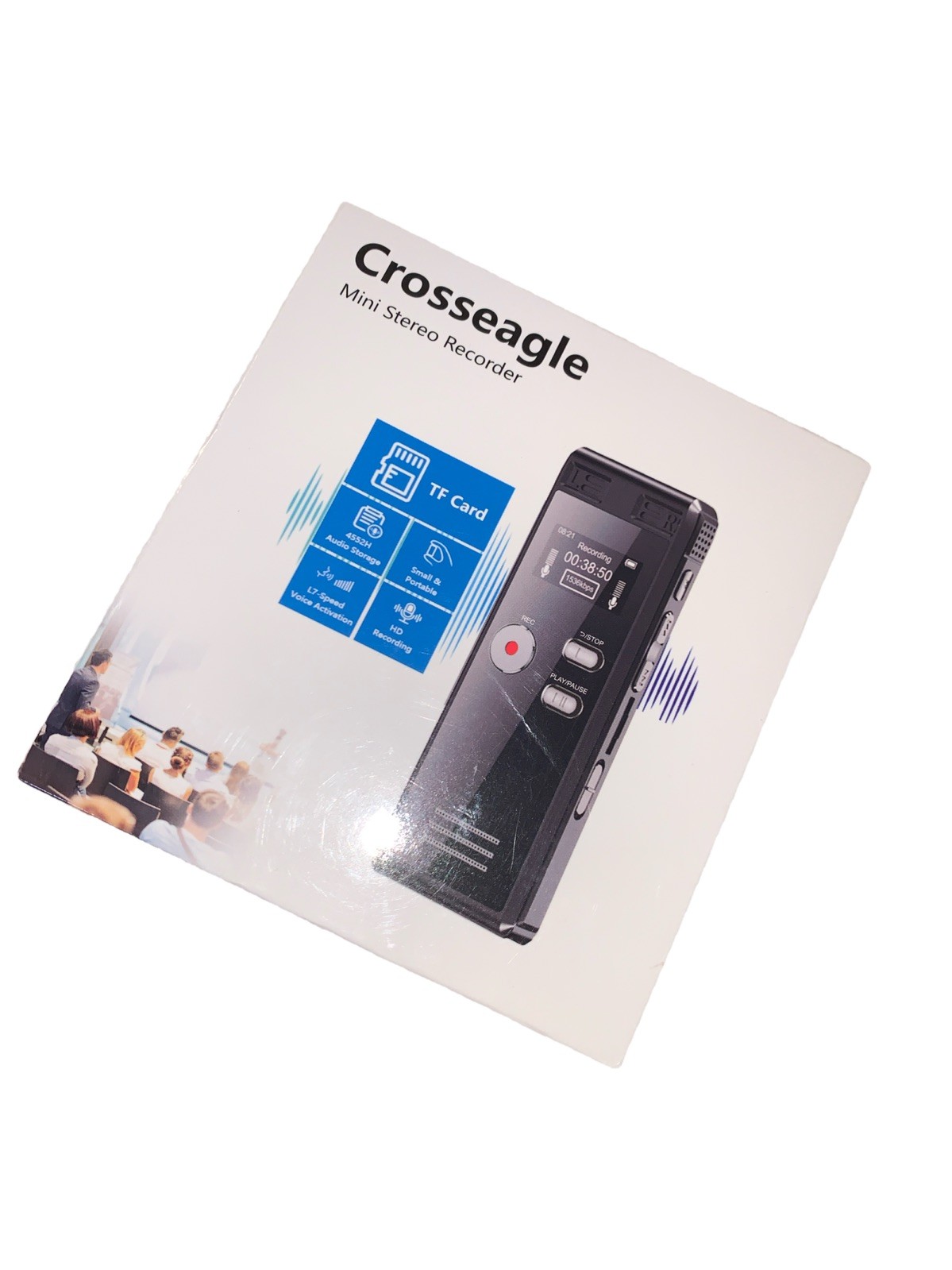 64GB Digital Recorder with Voice Activation – 4552 Hours for Lectures & Meetings
