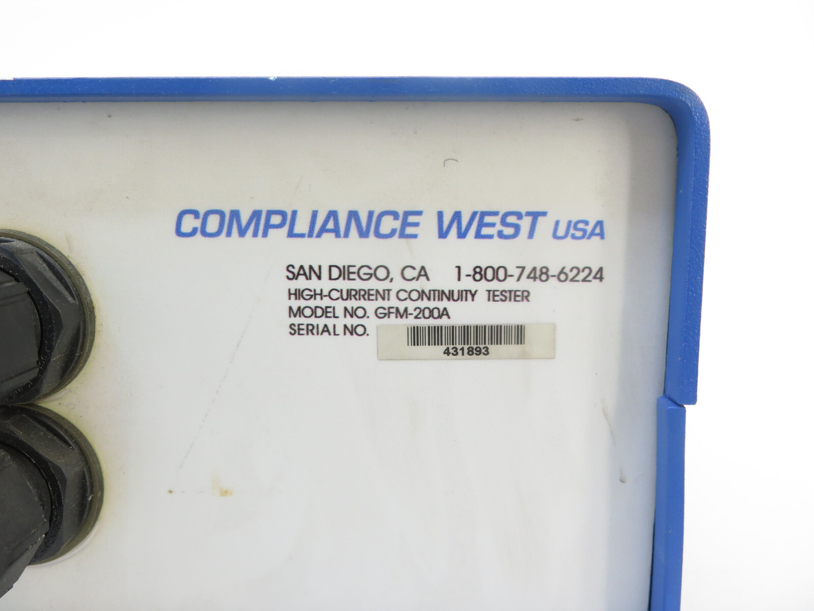 Compliance West GFM-200A Ground Continuity Tester Output 0-200 Amps ac ± 3%