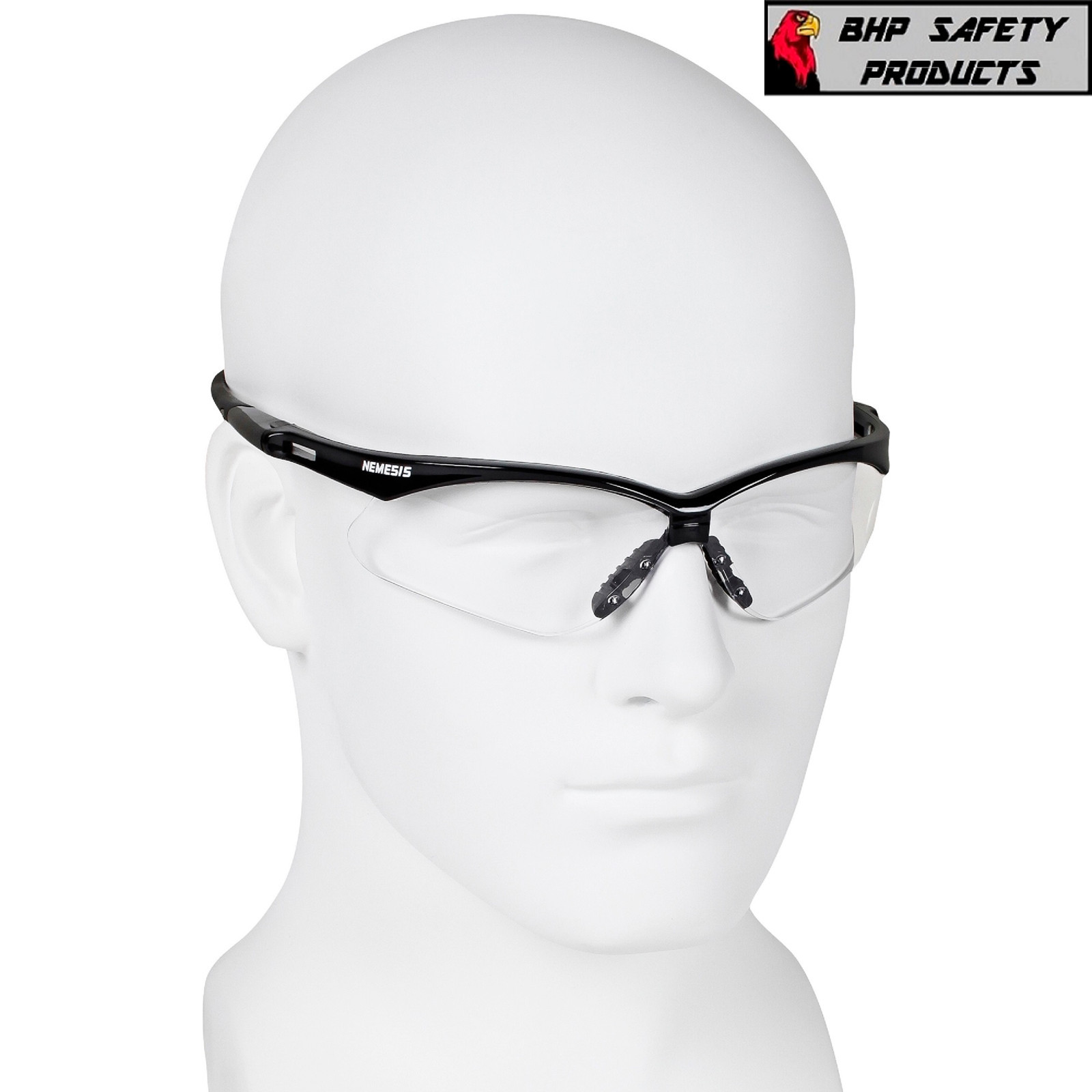 KLEENGUARD NEMESIS BLACK FRAME SAFETY GLASSES WORK CLEAR LENS 25676 (6 PAIR)