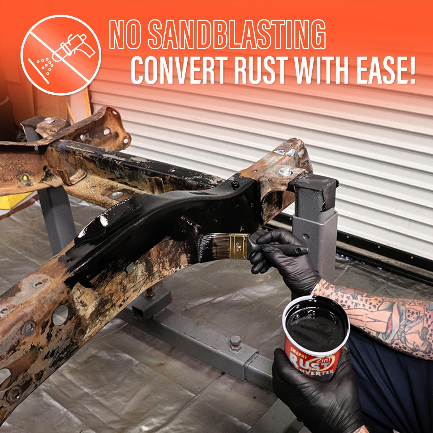 2 in 1 Rust Conveter for Metal Automotive (Matte Black), 35 oz Anti Rust Inhi…