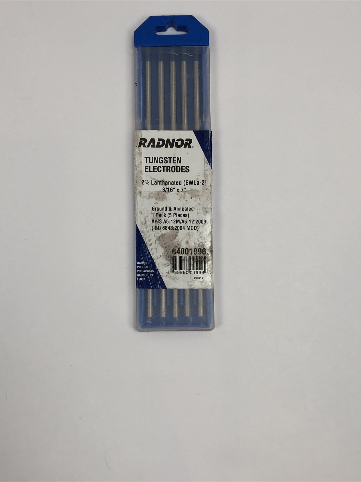 Radnor Tungsten Electrodes Rod 2% Lanthanated Ground & Annealed 5 Pcs 3/16″ X 7″