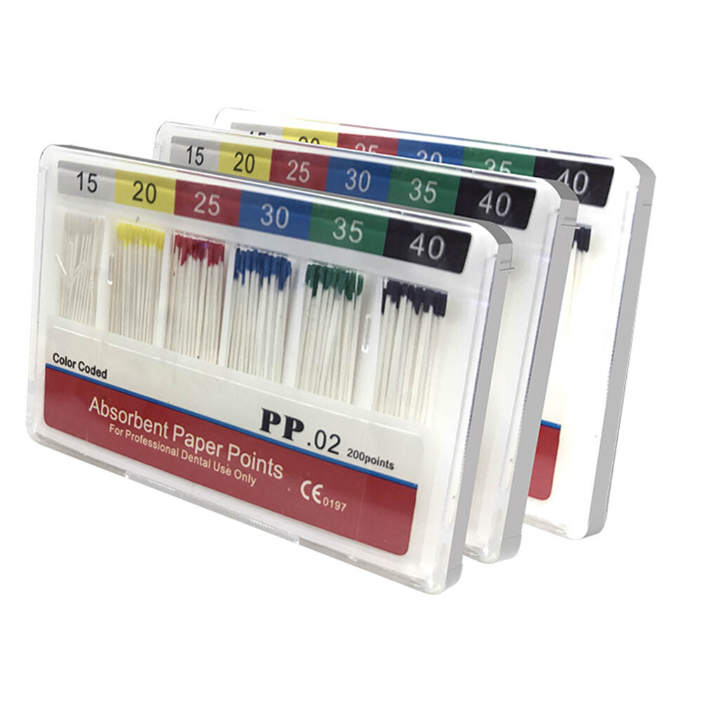 10 Packs Bomaoer Dental Endo Gutta Percha Points 0.02/0.04/0.06 Taper 15#-40#