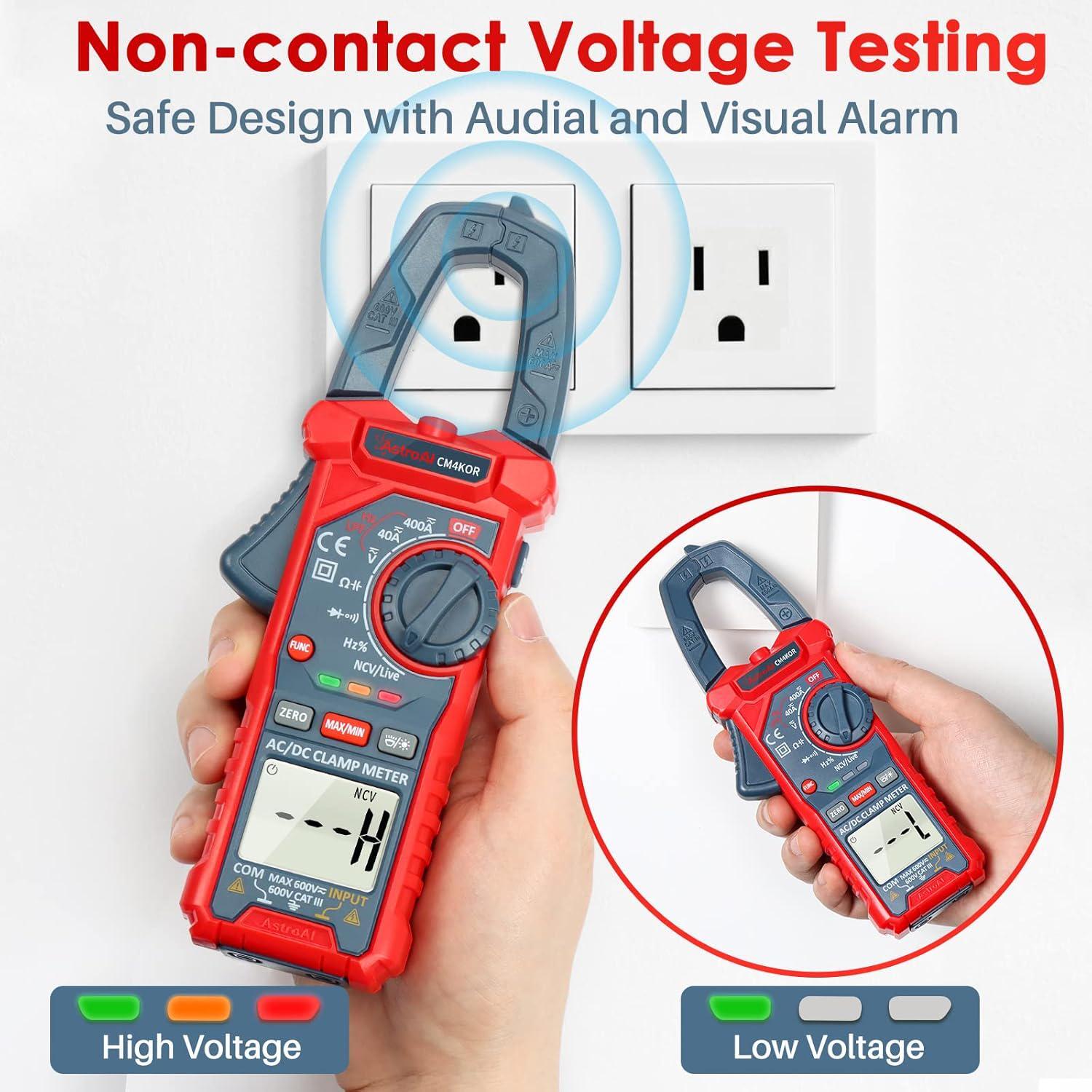 AstroAI Digital Clamp Meter Multimeter 4000 Counts Auto-ranging Amp Tester AC/DC