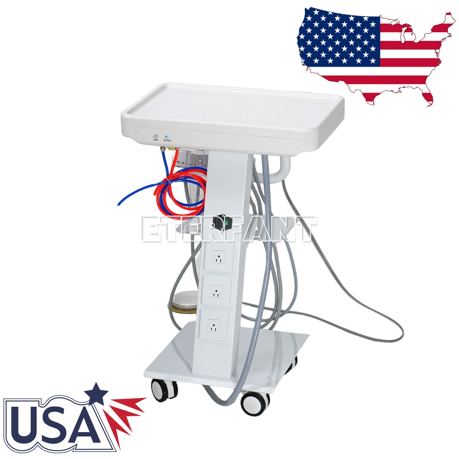 ETERFANT Dental Mobile Delivery Unit System Portable Cart 4 Holes GU-P302S/B029