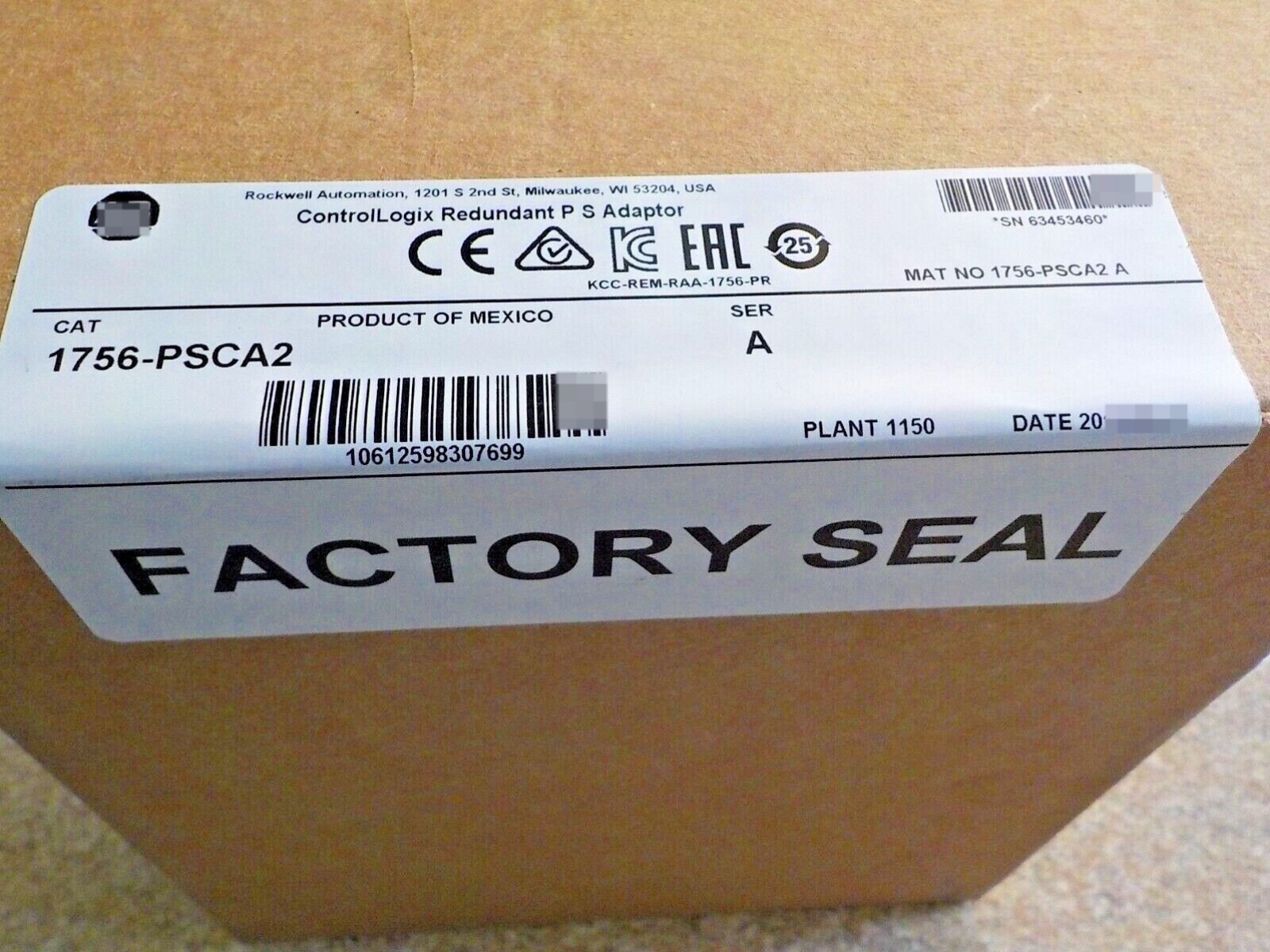 1756-PSCA2 Allen-Bradley ControLogix Redundant PS Adaptor 1756PSCA2