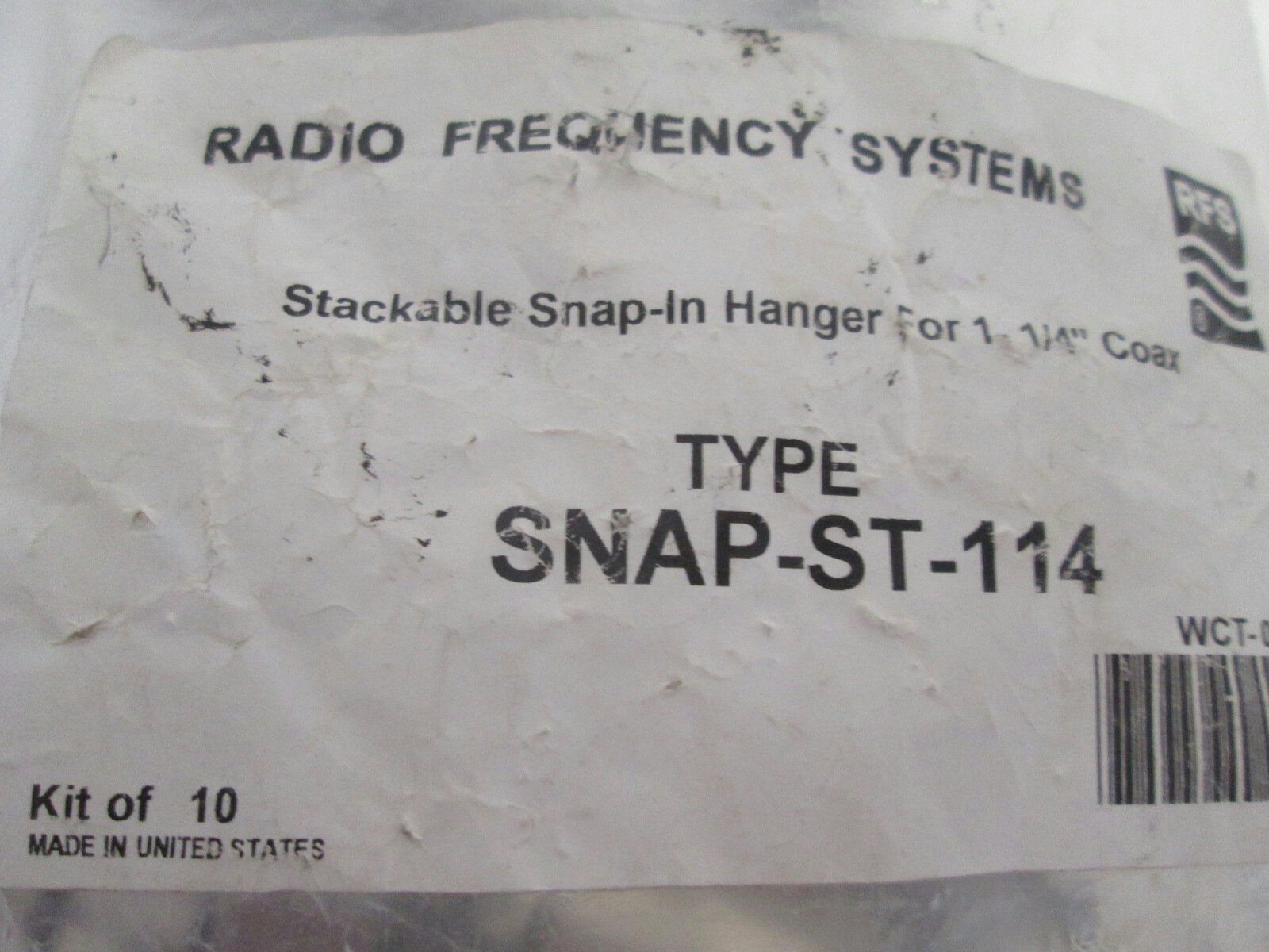 RFS SNAP-ST-114 ST/ST Stackable Snap-In Hangers For 1-1/4″ Cable (10 Pack) – NEW