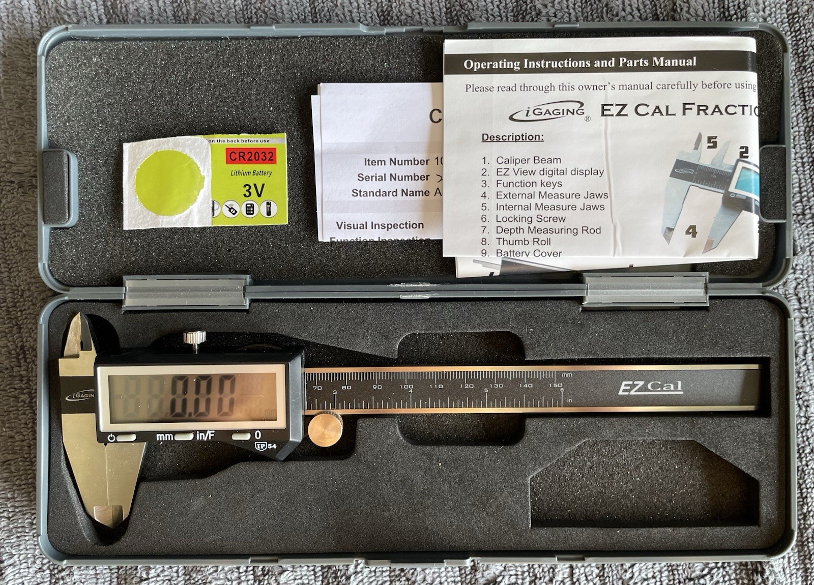 iGaging IP54 Fractional digital Caliper 0-150mm 0-6″ Range Caliper