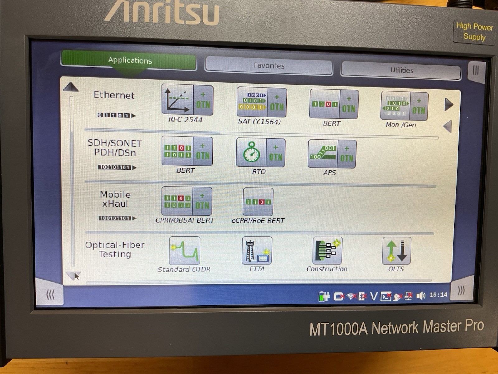 Anritsu MT1000A Network Master Pro; MU100090A, MU100021A, MU100011A Modules