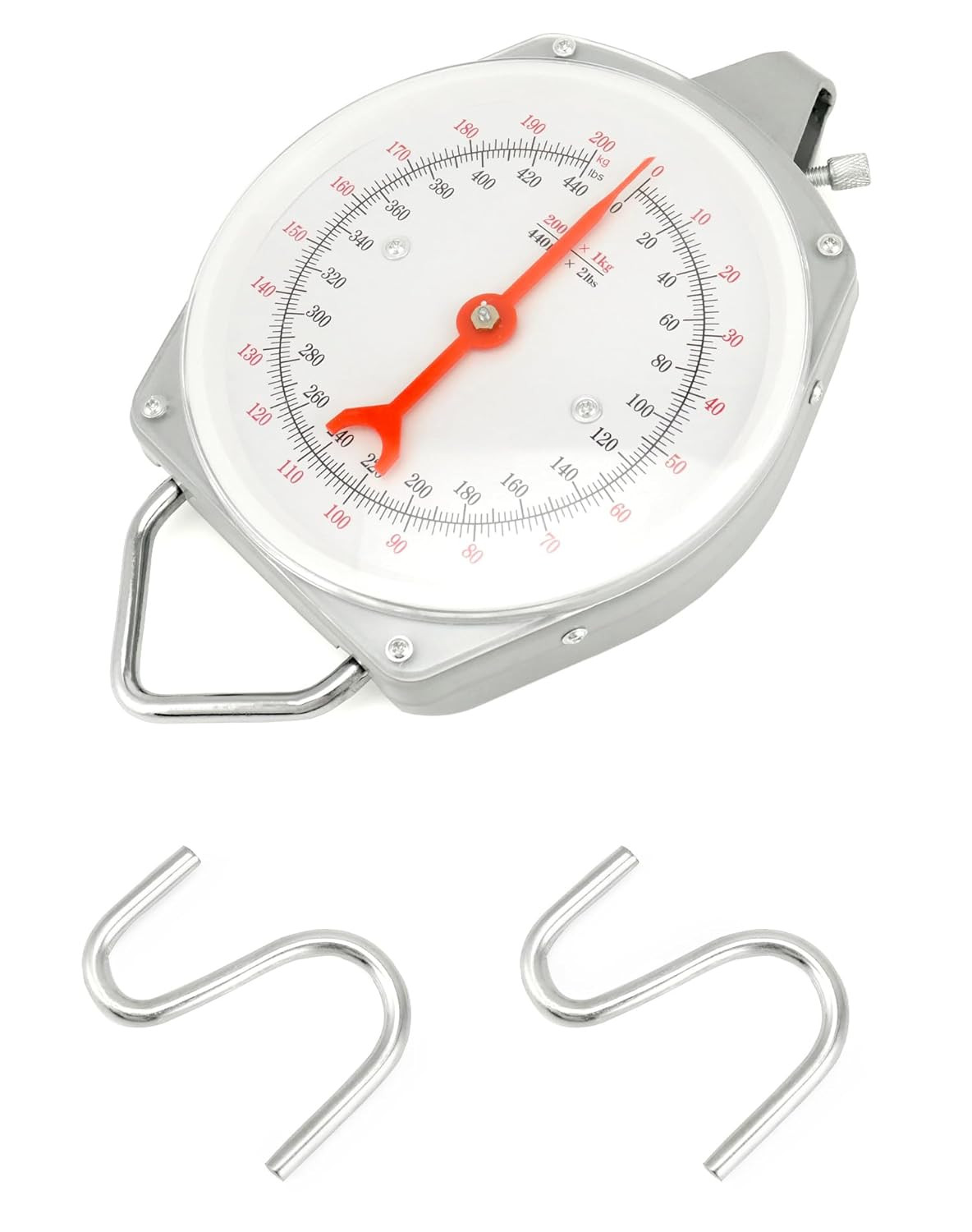 Precision Hanging Scale 440lbs 200kg Capacity Dual Unit Heavy Duty Hook Max Uses