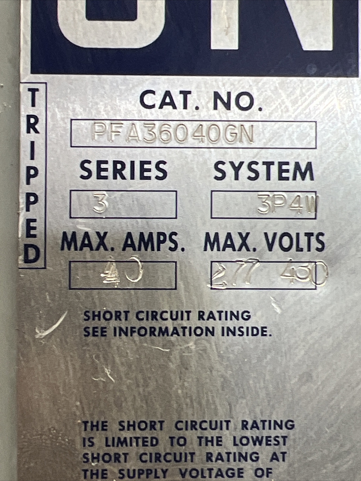 Used SQUARE D Busway Circuit Plug-in Unit PFA36040GN 40 AMPS