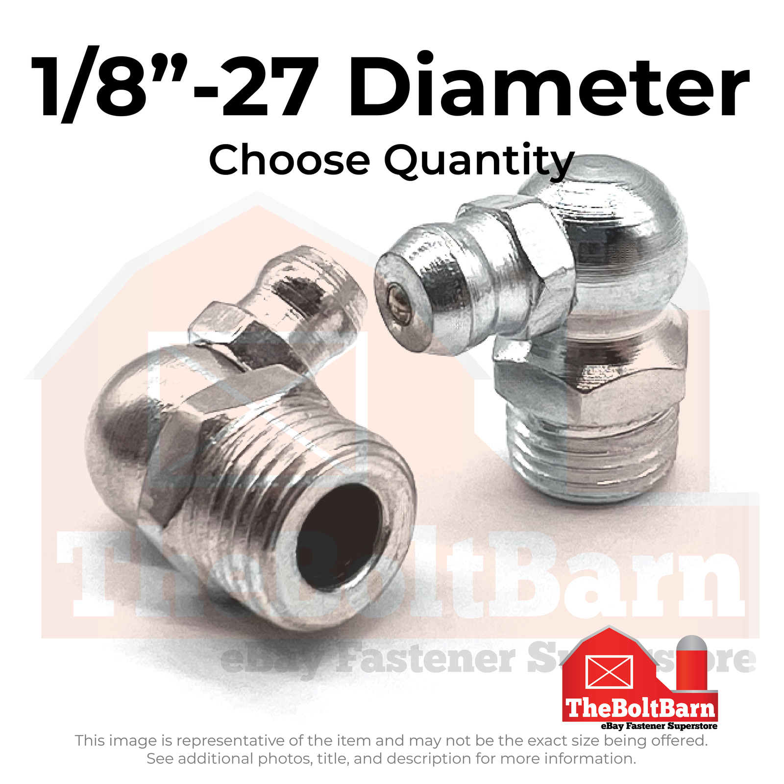 1/8″-27 Zerks Grease Fitting 90 Degree Steel Zinc (Choose Quantity)
