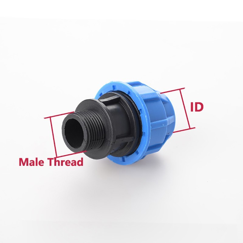 MDPE Compression Fitting Male Female Thread Adapter Water Pipe Connector 20-63mm