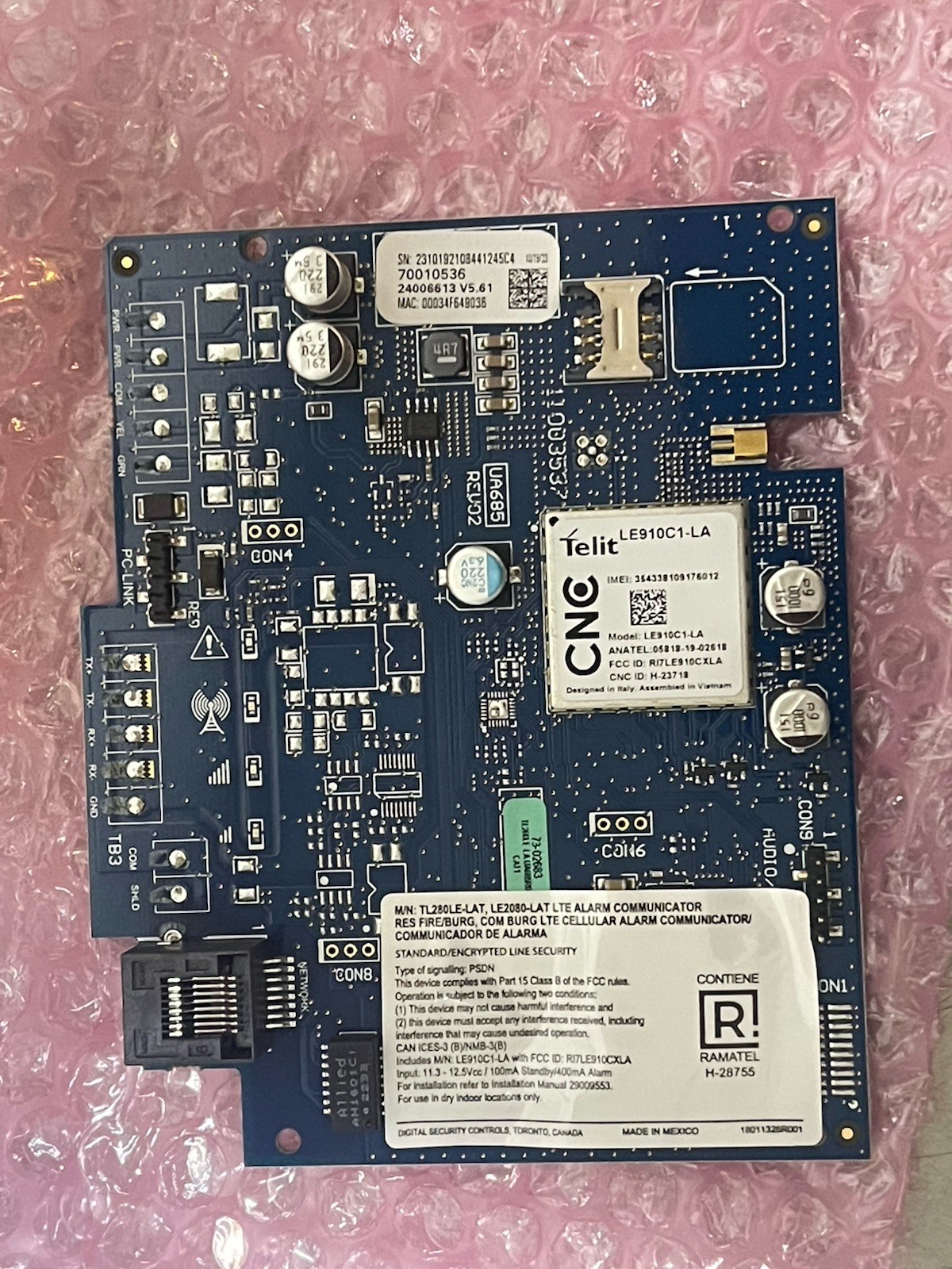 DSC TL280LE-LAT Dual-Path NEO Power Series Alarm Systems Communicator