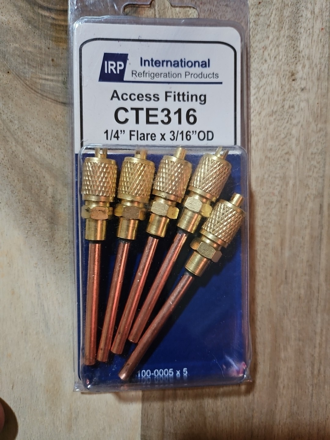 International Refrigeraton Access Fitting, Copper 1/4″ Flare x 3/16″ OD, CTE316