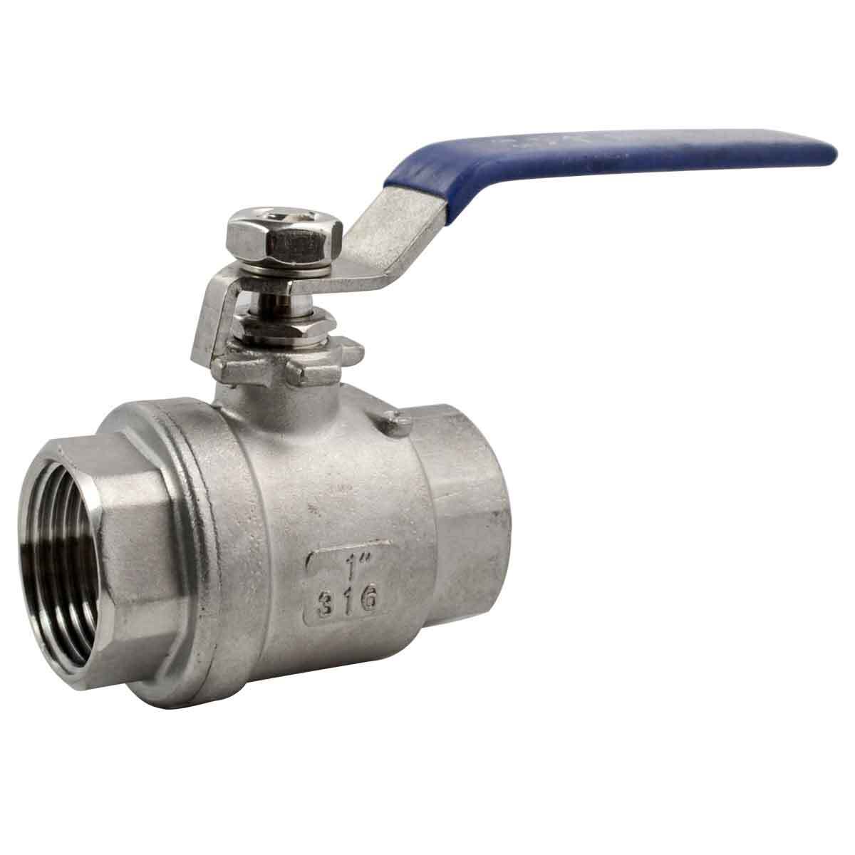 1 inch 1″ Ball Valve,316 Stainless Steel Full Port,2-Piece, 1000WOG, 2Pack