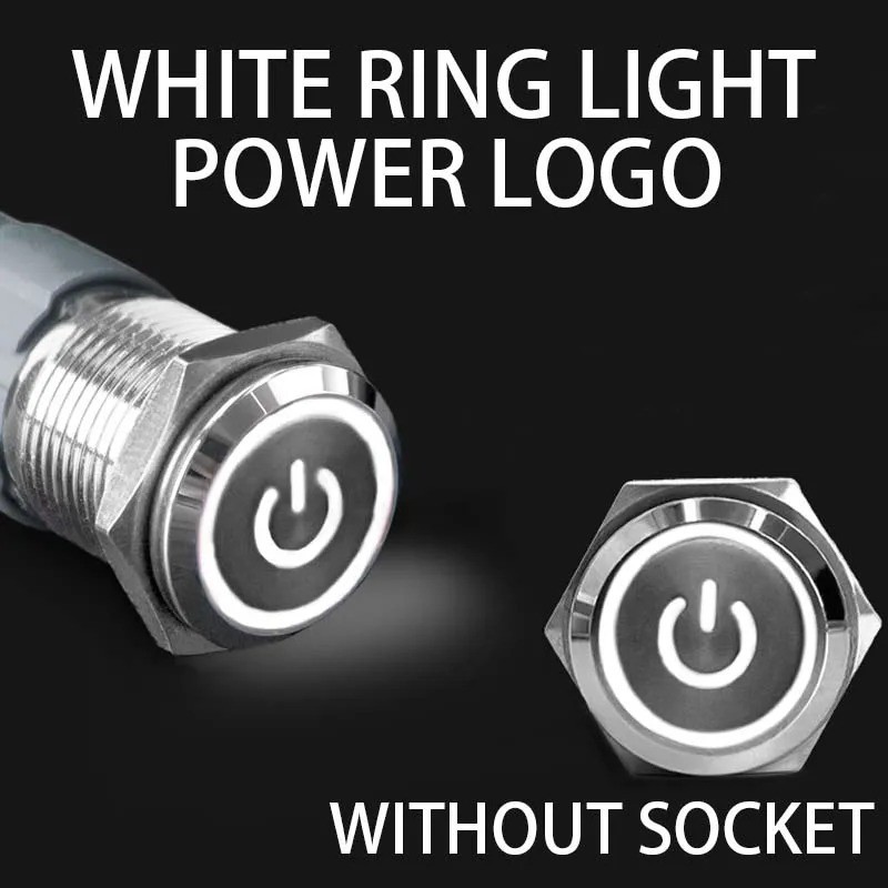16mm 12V LED ON OFF Waterproof Stainless Steel Latching Push Button Power Switch