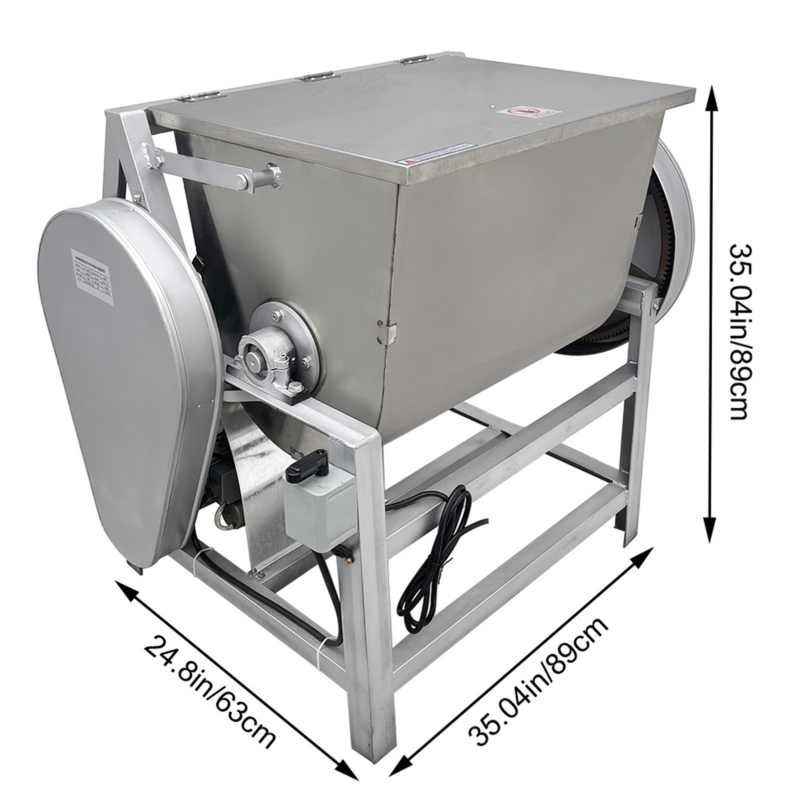 50kg/110lbs Commercial Dough Mixer 110V Dough Kneading Machine without Plug