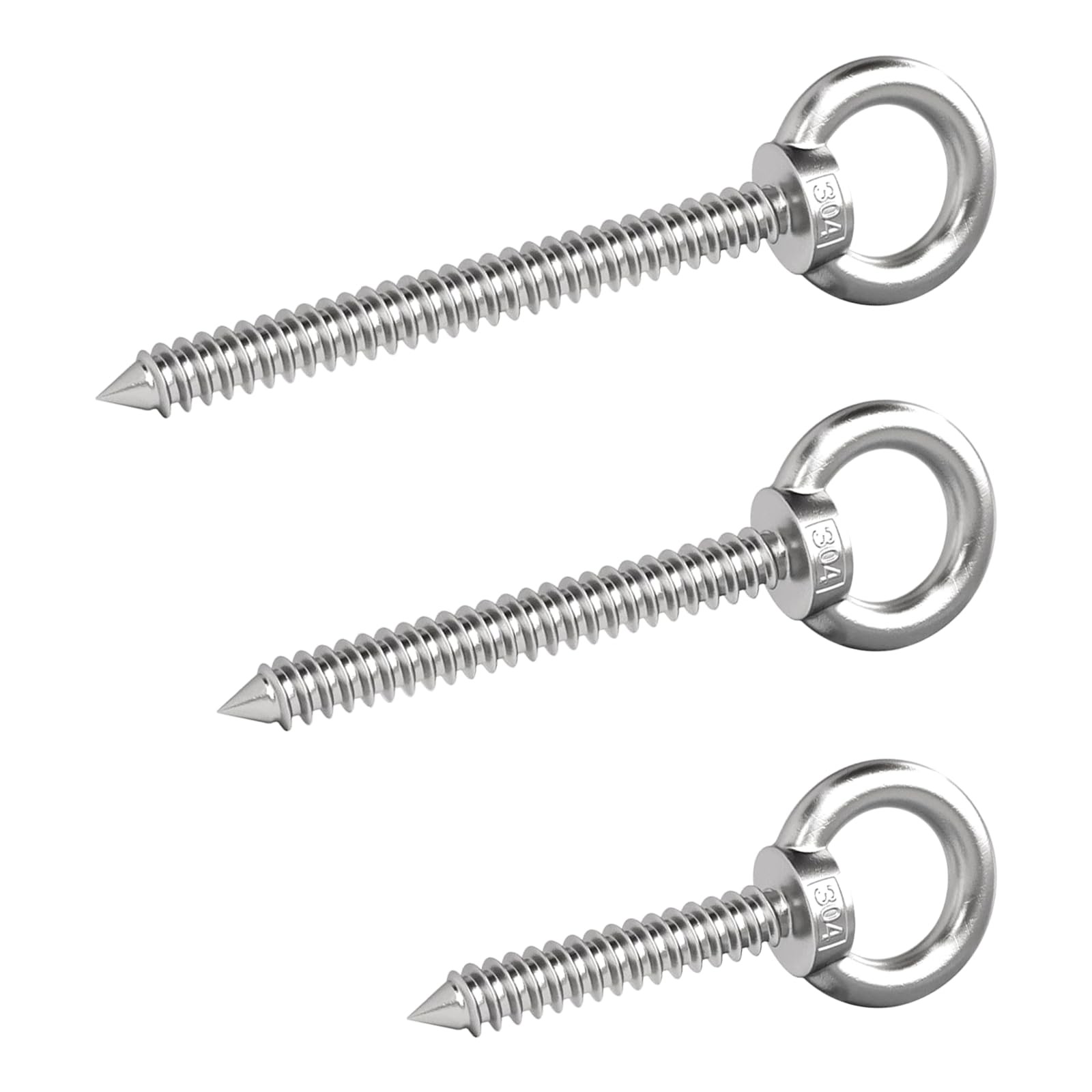 2 Pack 5.6-Inch M10 Heavy Duty Eye Hooks, 304 Stainless Steel, 1000LBS, Hammock