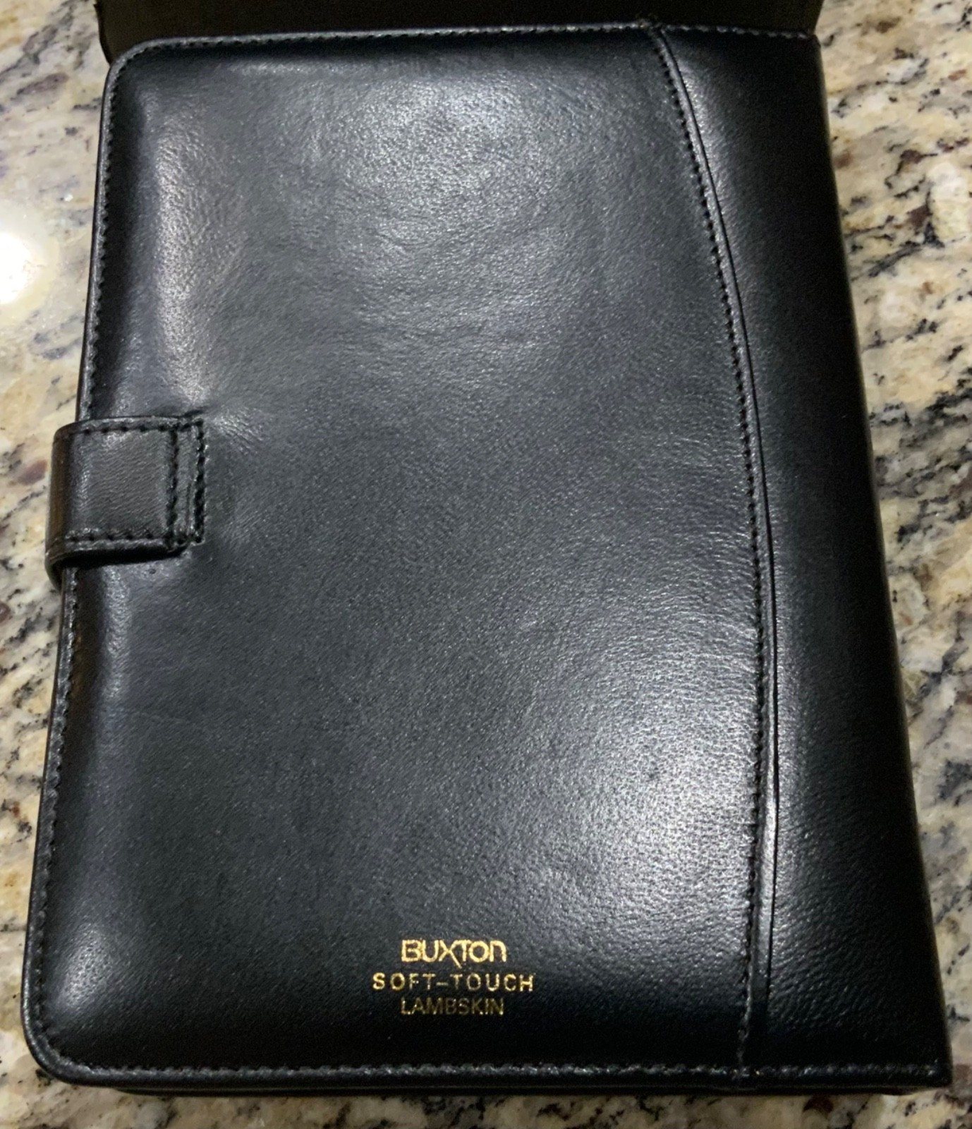 Vintage Buxton Organizer Planner 6 Ring & Button Lambskin Leather Brand New Open