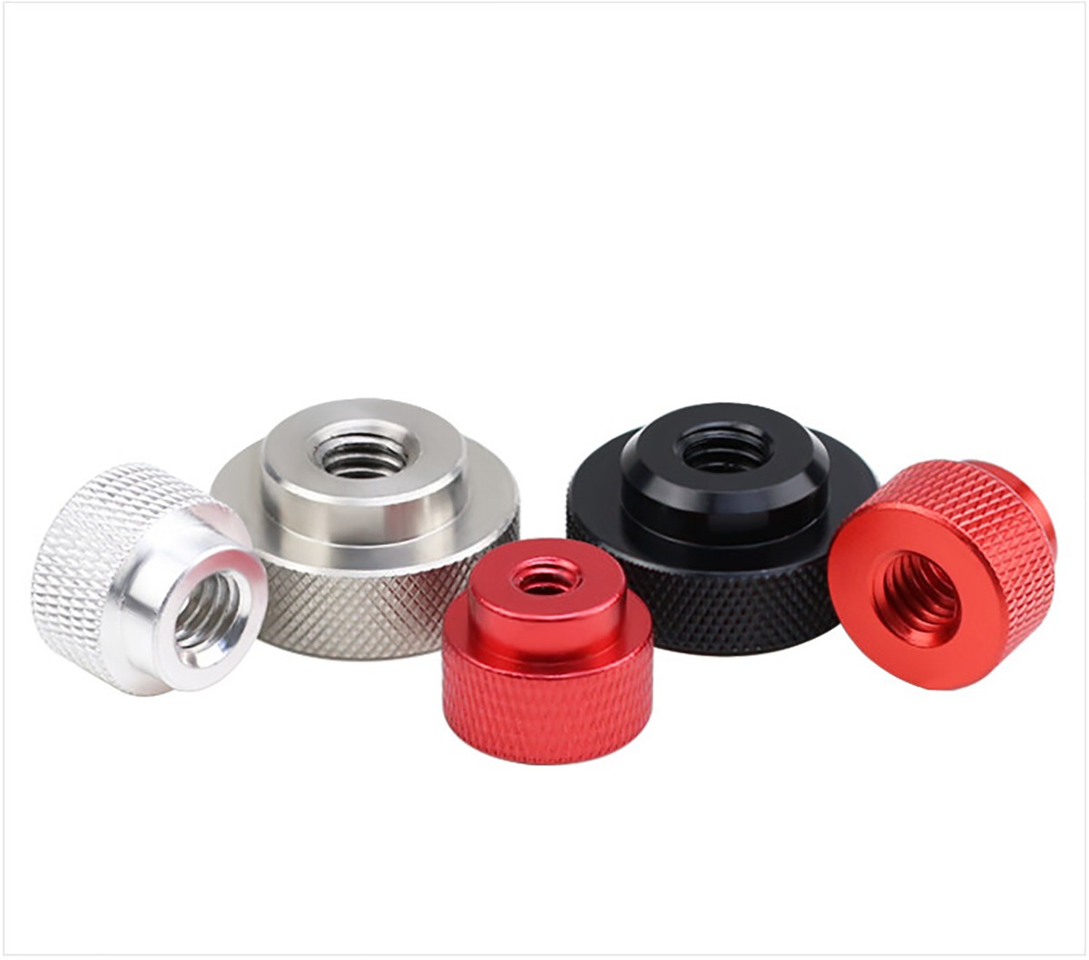 Knurled M5 M6 M8 M10 Thumb Nuts Hand Grip Knobs High Type Aluminum Alloy Handle