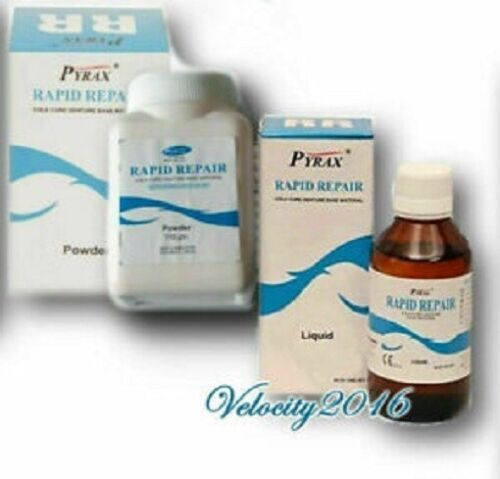 RAPID REPAIR Self Cure Denture Repair Material PYRAX – Various Shades and Packs