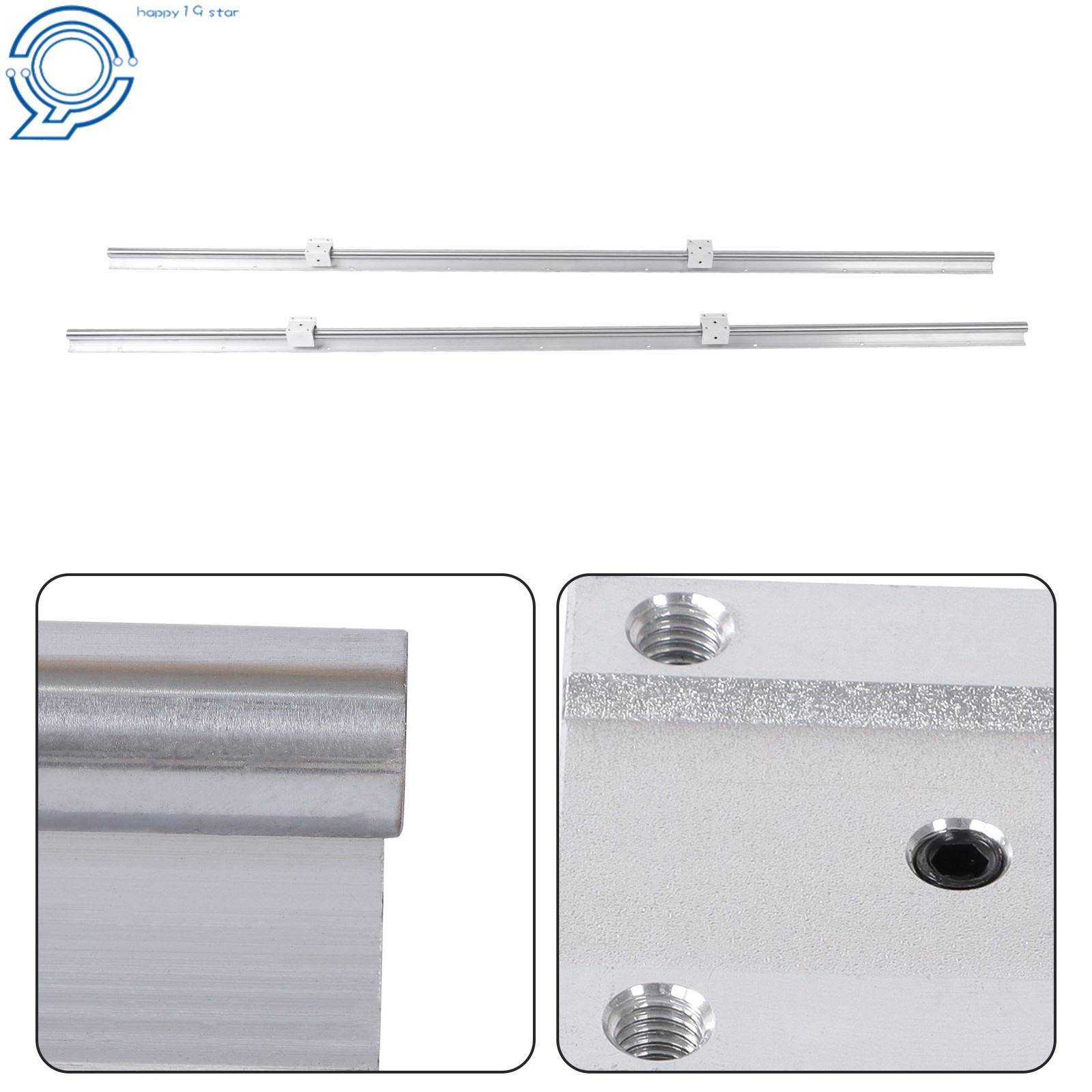 Industrial SBR20 1800mm Linear Guide 2PCS w/4 Blocks for Lathe/Automation
