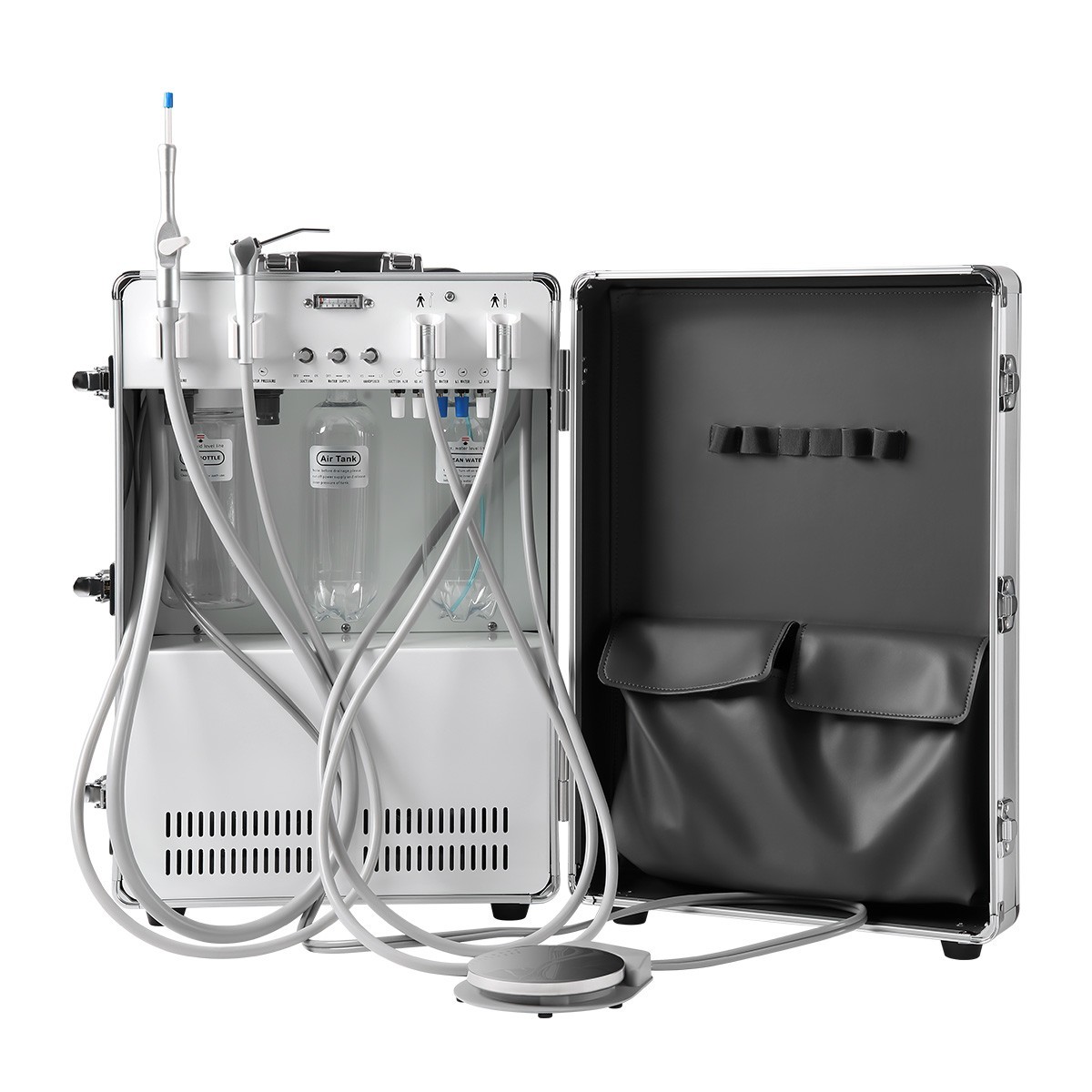 Portable Dental Mobile Delivery Unit System Air Compressor Strong Suction 4Hole