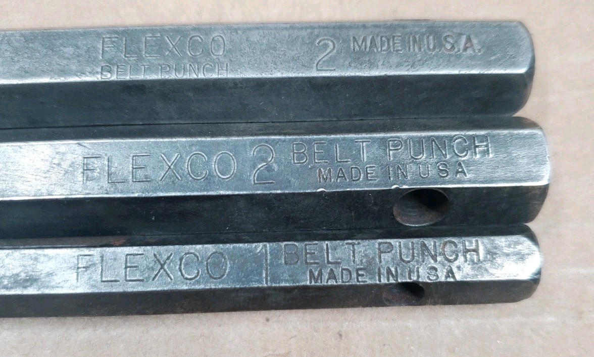3 Vintage FLEXCO 1, 2 Belt Punches