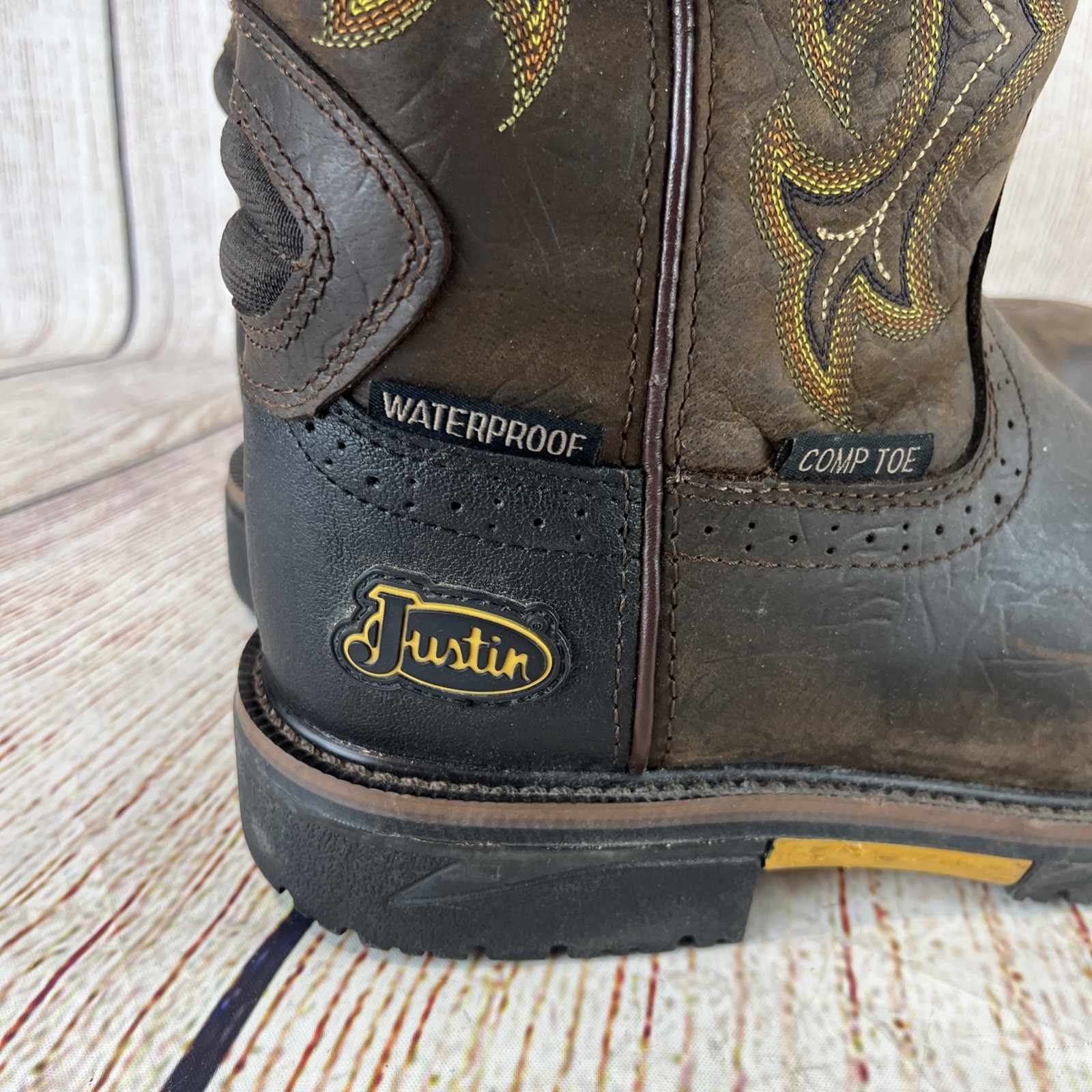 NEW Justin Boots Joist 11″- COMP TOE / WATERPROOF / EH – Brown – SE4625 Sz 8 D