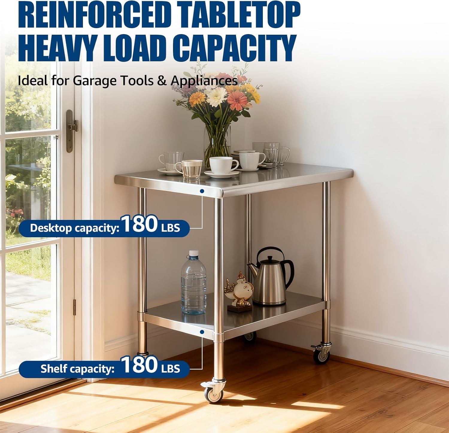 24 x 36 in Kitchen prep Table, Stainless Steel Table, Stainless Steel Work Table