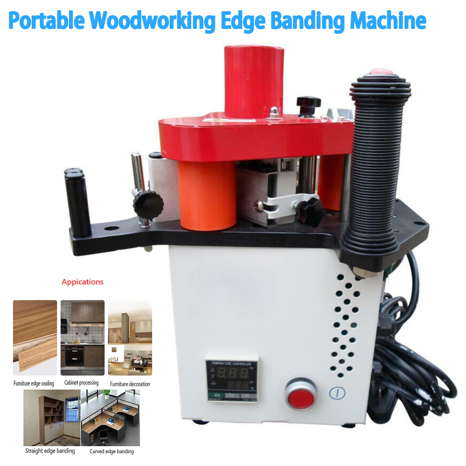Woodworking Portable Edge Banding Machine Curve/Straight Lines Bander 220V