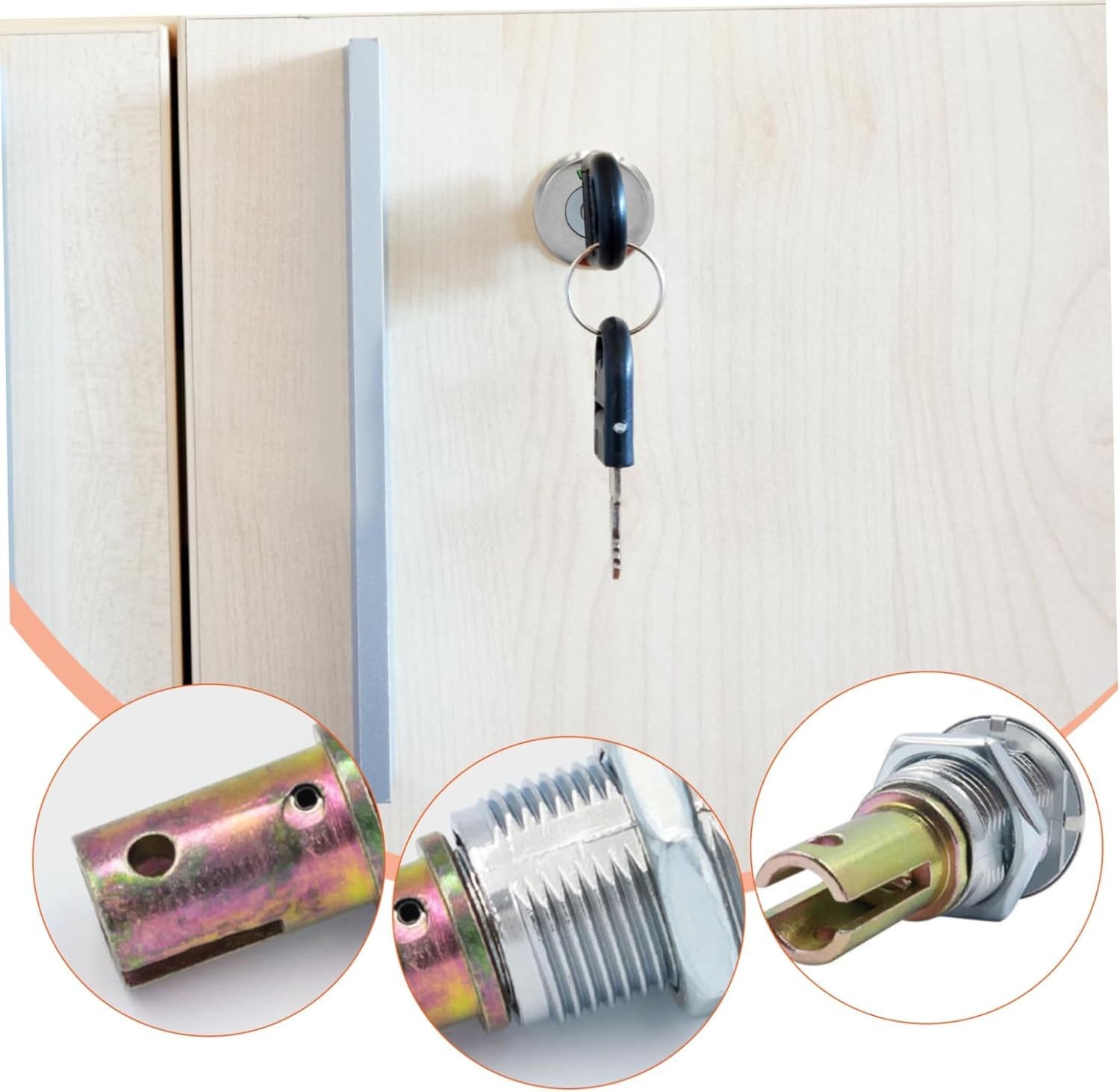 Labriciyon Tool Box Lock Sturdy Zinc Alloy Universal Cabinet Locks Silver