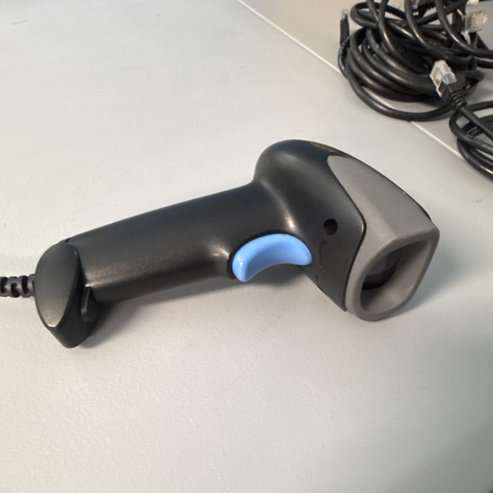 Wired USB Handheld Barcode Scanner Black w/ Blue Trigger – Wired USB Connection