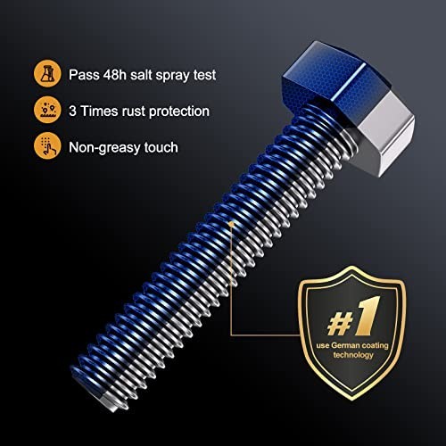 305Pcs 1/4-20 Bolt Nut Assortment Kit, Black Socket Cap Screws, Washers, Class 1