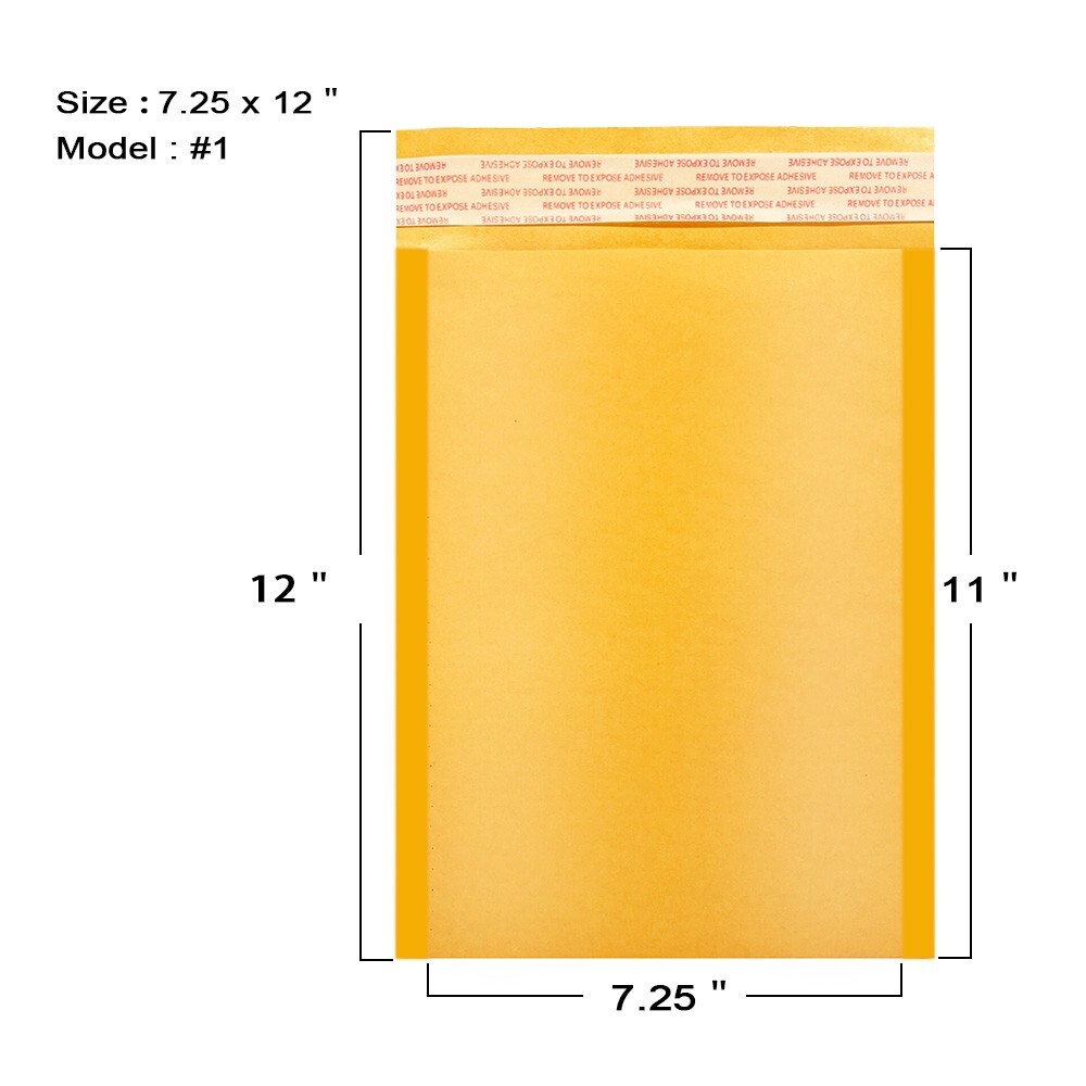 Coolpkg 100 PCS #1 7.25″x11″ Kraft Bubble Mailer Padded Shipping Evelope 7.25*11