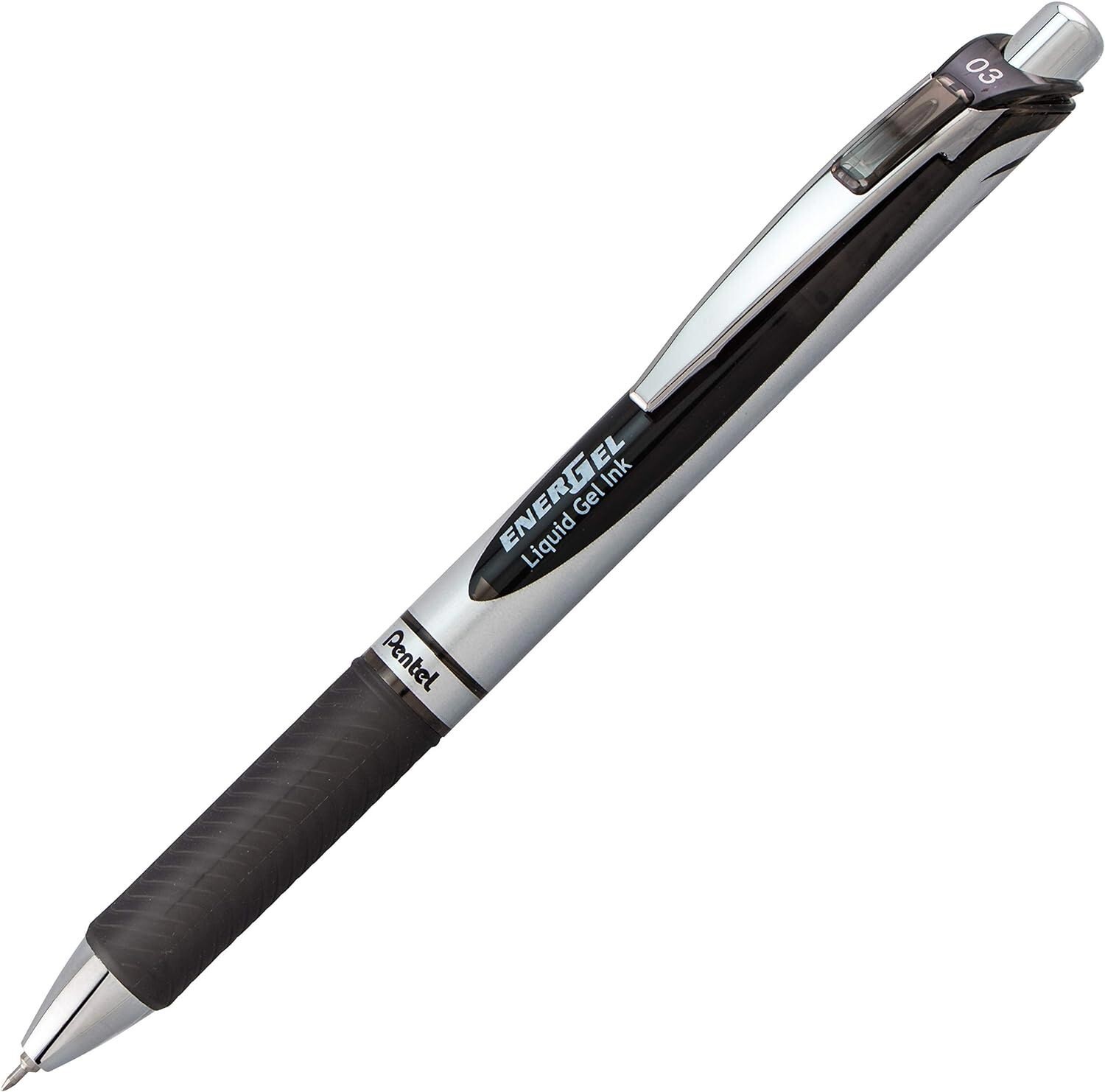 Pentel Energel RTX BLN73BP3M 0.3mm Needle Tip Pens, Black, Blue, Red Ink, 3 Pens
