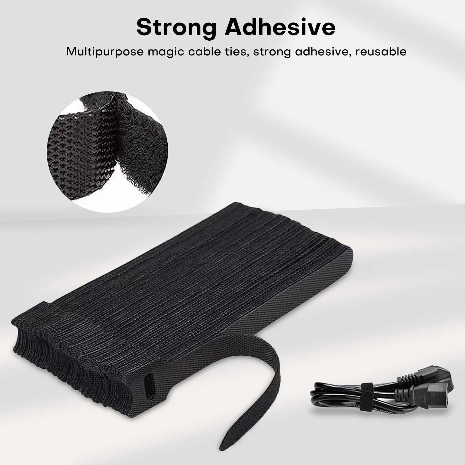 62PCS 8in Adjustable Reusable Cable Straps – Multi-Purpose Microfiber Cord Or…