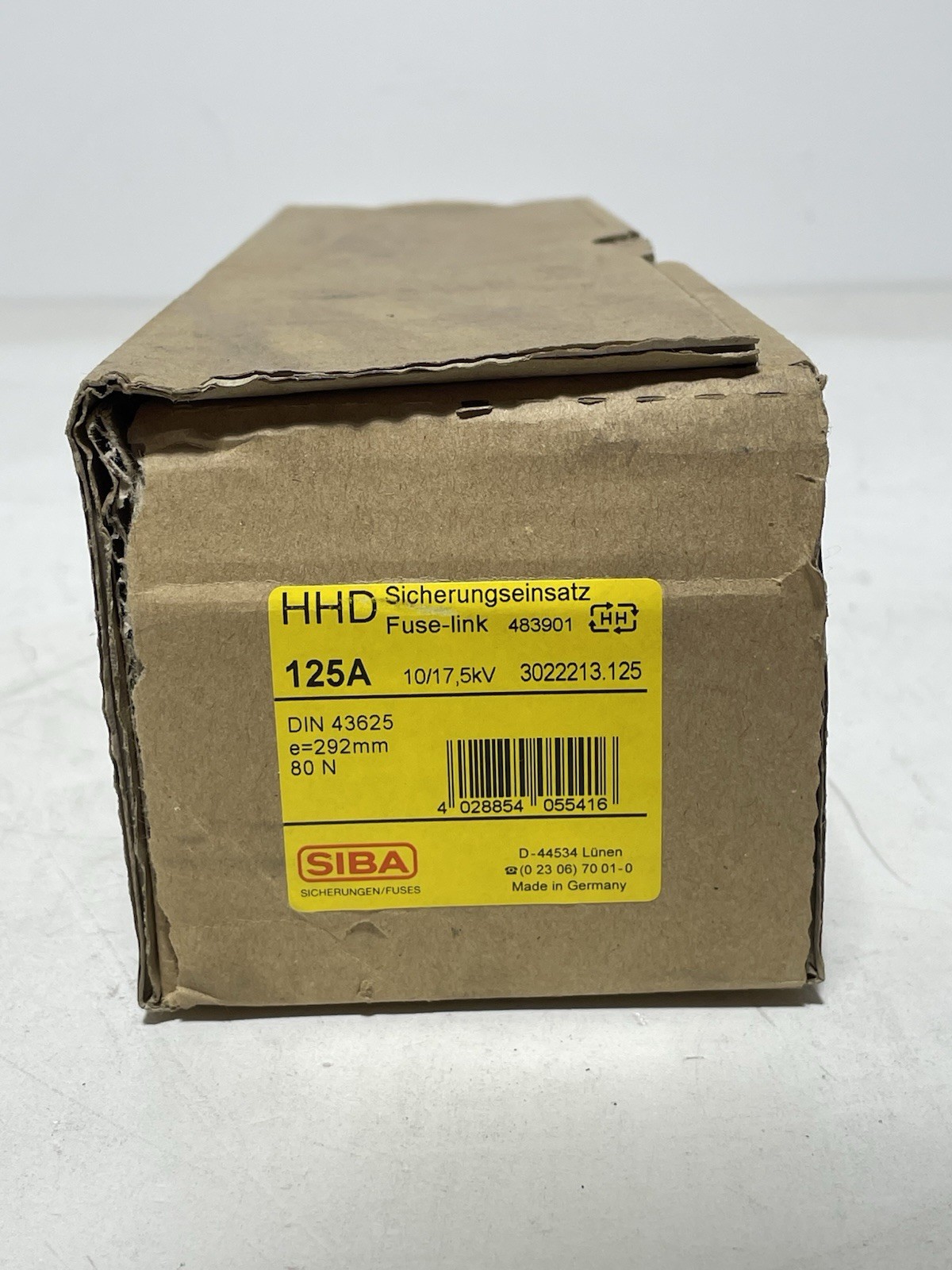 SIBA HHD Sicherungseinsatz Fuse Block 125A, 5kV, DIN 43625