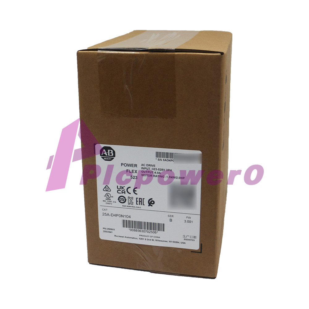 New Allen Bradley 25A-D4P0N104 PowerFlex 523 AC Drive 1.5kW (2Hp) 3 Phase